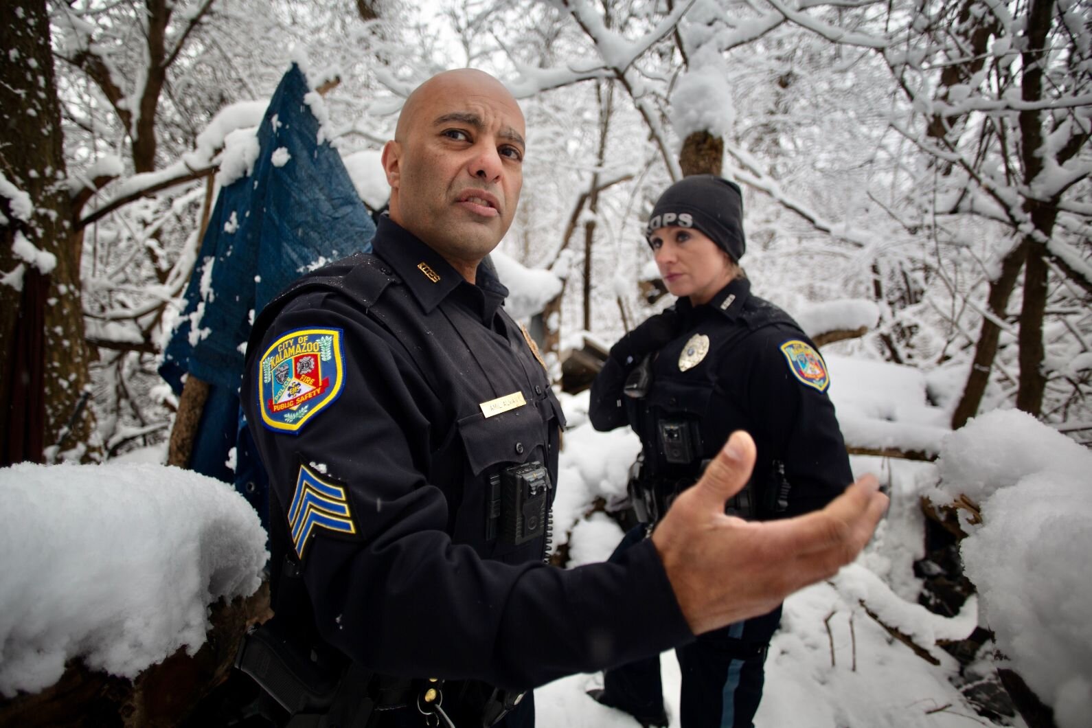 Sgt. Amil Alwan says he and members Kalamazoo Public Safety's new Community Service Team continue to find sites where unhoused people pitch tents. But the team tries to provide them with resources to find other shelter and housing.