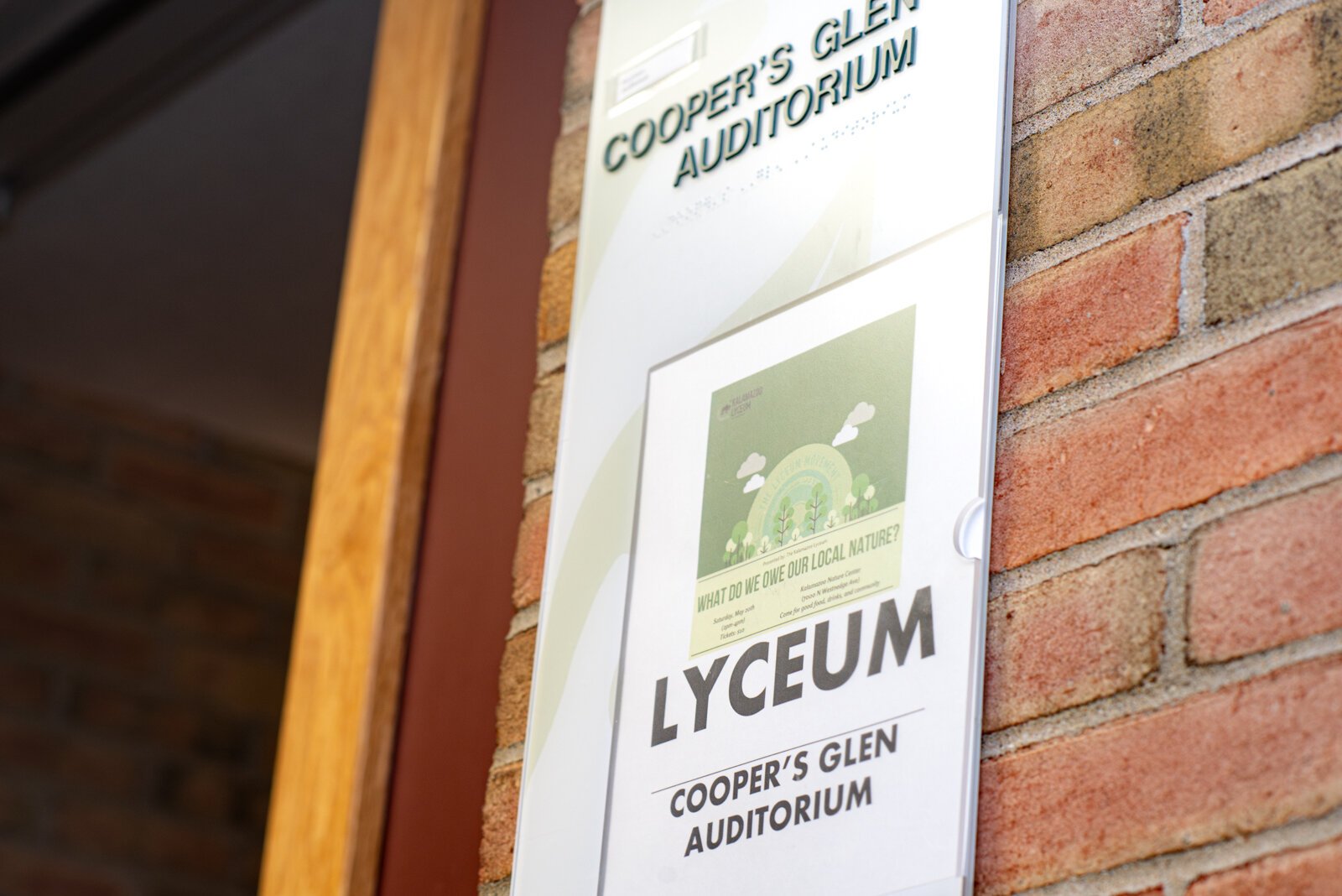 The third Kalamazoo Lyceum, held in Cooper's Glen Auditorium of the Kalamazoo Nature Center, focused on the theme of nature.