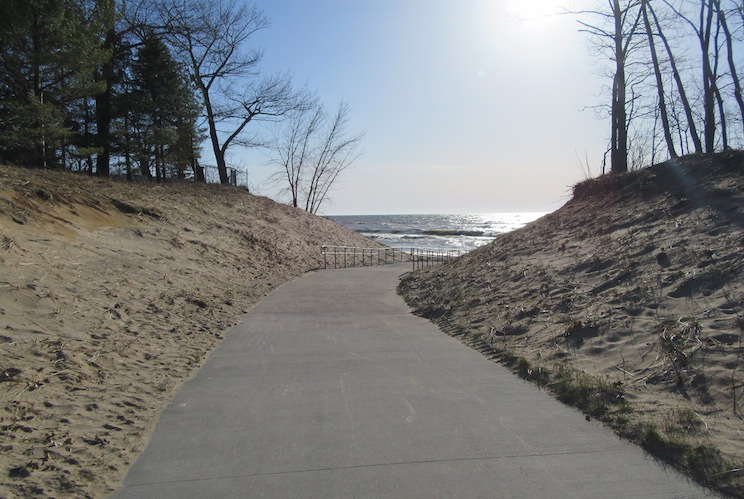 The Pilgrim Haven Natural Area features a barrier-free walkway to the beach.