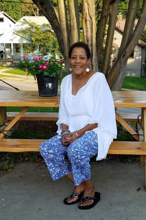 Beverly McCall, Kalamazoo Eastside Board Member and member of Delta Sigma Theta Sorority, Inc., believes it's important to educate Eastside seniors about the dangers of fraud.