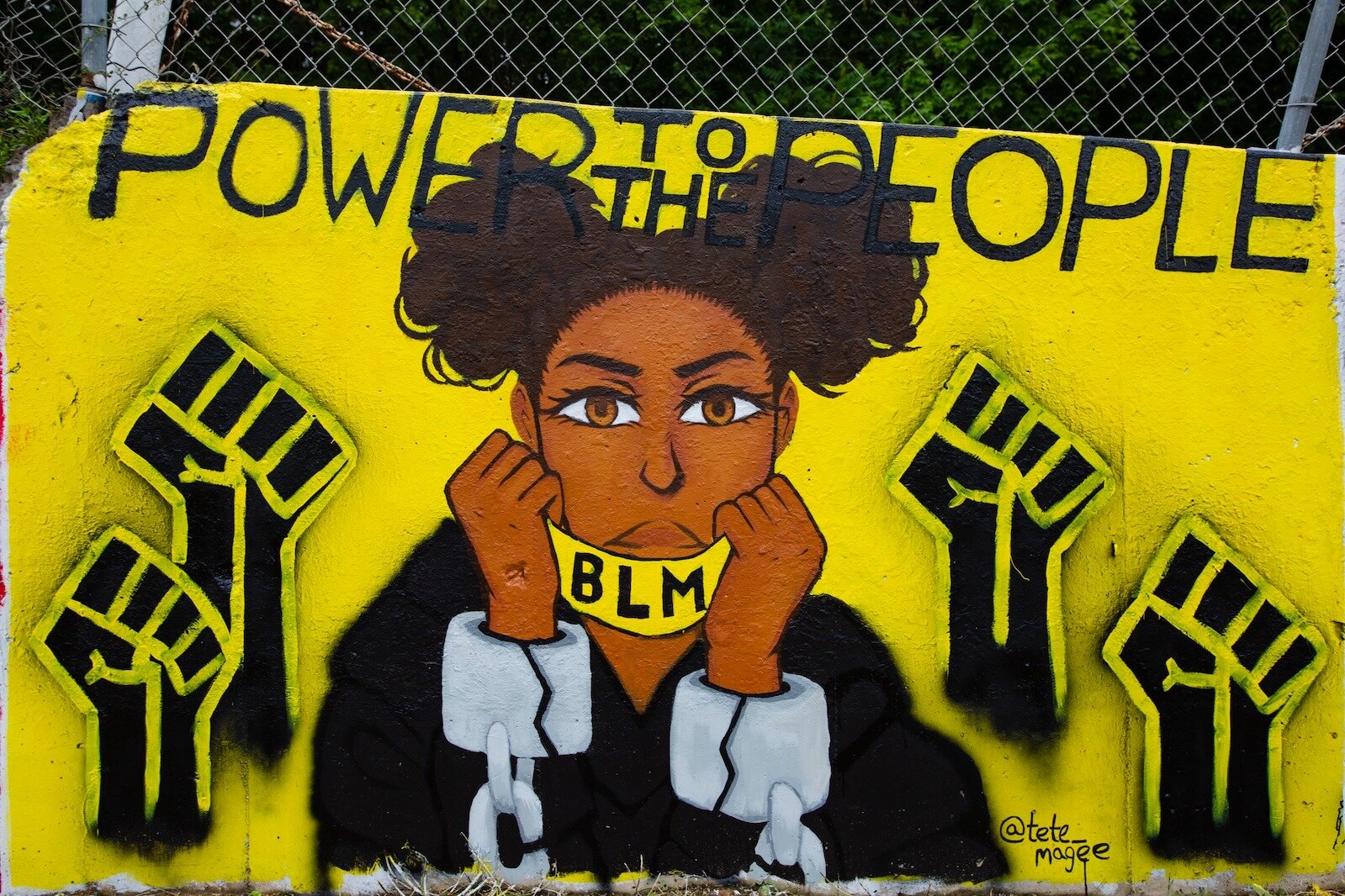 One of 16 smaller murals that are part of a Black Lives Matter mural located near the corner of Dickman Road and Riverside Drive.