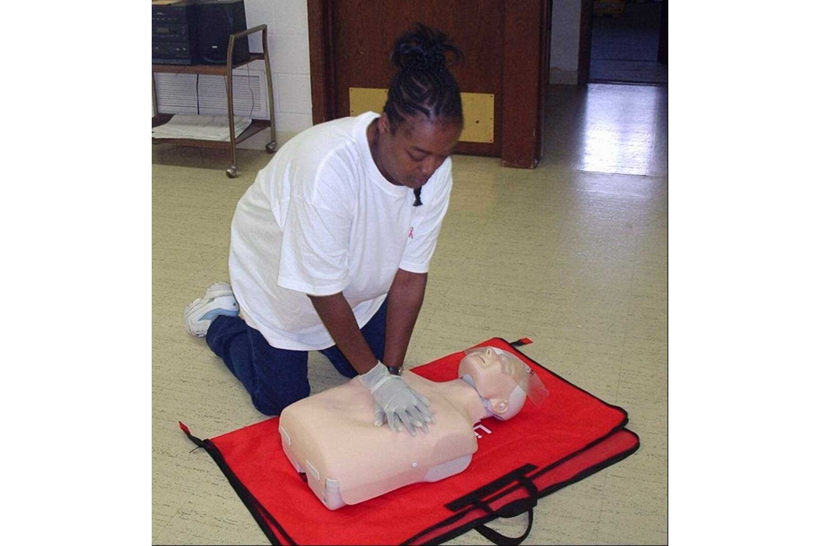 Learning CPR at The Women's Co-op.