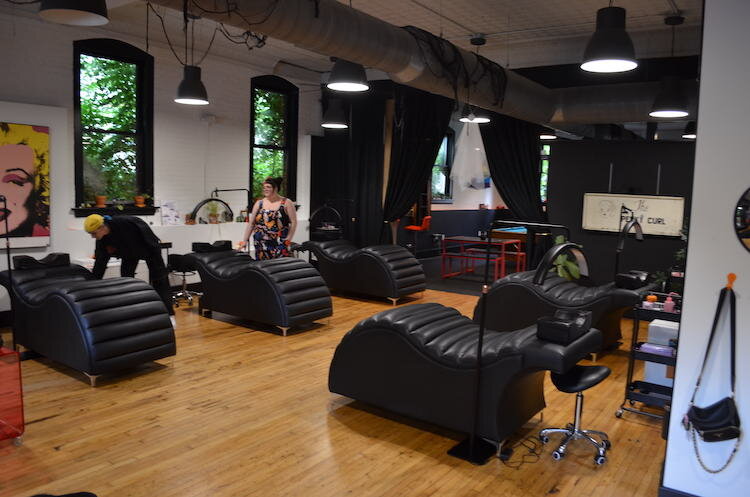 The salon area of AllyKat Studios