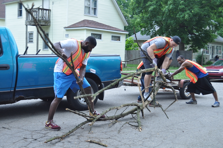 Taking out trees on Ada Street.