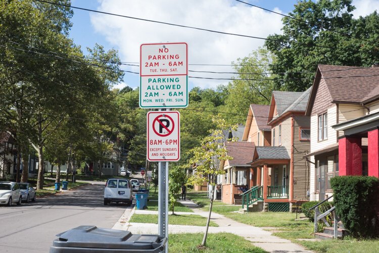 Parking ordinances in Vine can be different block to block.