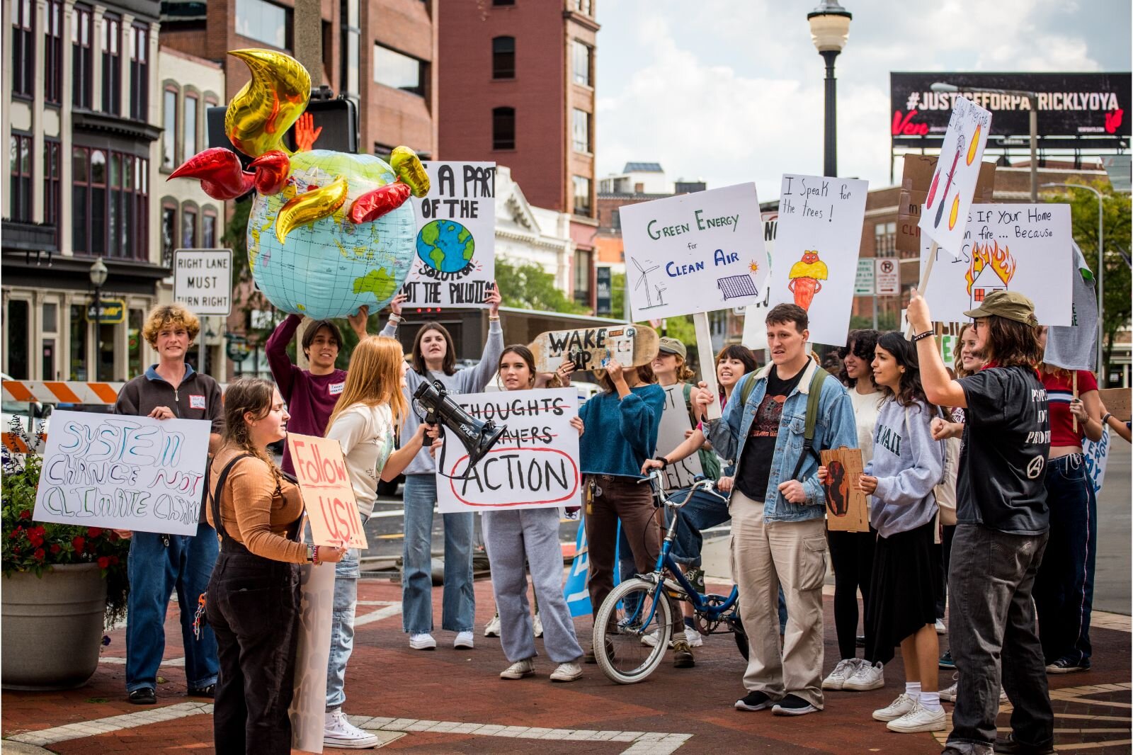 Students marched through downtown Kalamazoo last Friday as part of the Youth Climate Strike.
