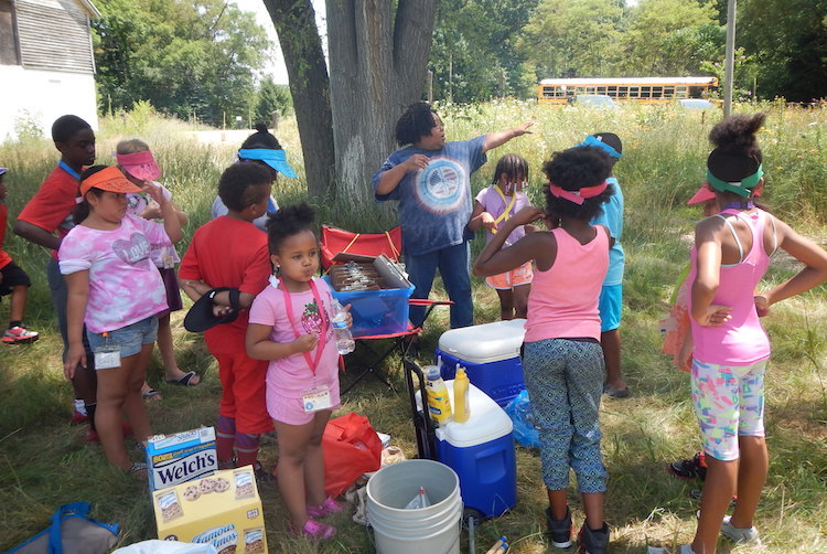 Students in the EASEL program learn outdoors at Bow in the Clouds