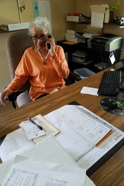  At 84, Elnora Rodriguez decided to volunteer at KENA where she files papers and answers phones.