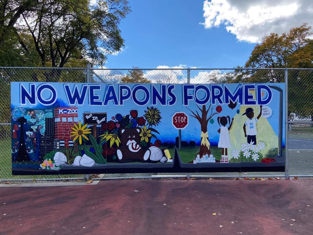 Kalamazoo Black Artists Initiative created an anti-gun violence mural in Lacrone Park in October.