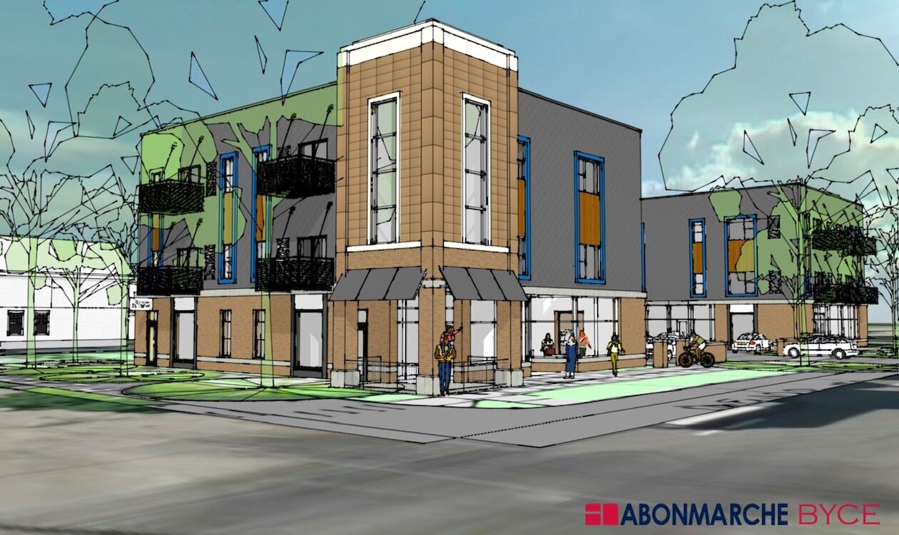 This artist's rendering shows Galilee Baptist Church’s proposed apartment complex on Westnedge Avenue at Elizabeth Street.