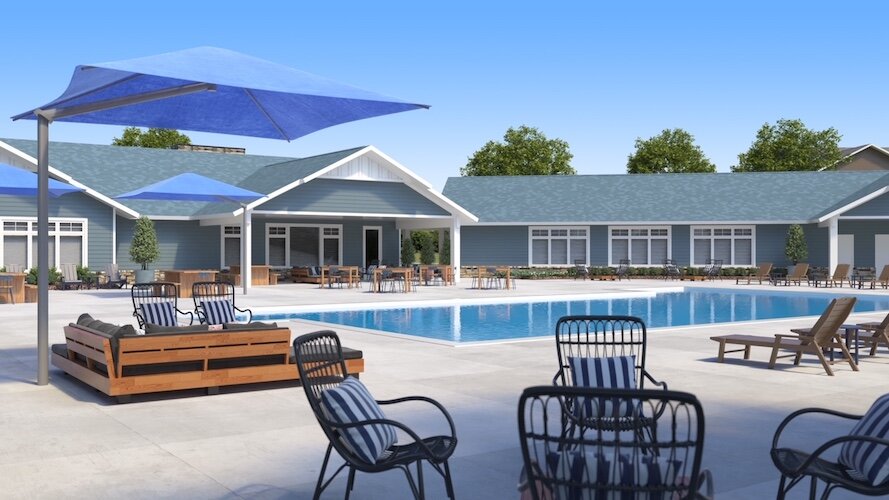 This is an artist's rendering of the pool that is to be built at the community center in the Abbey42 apartment complex.