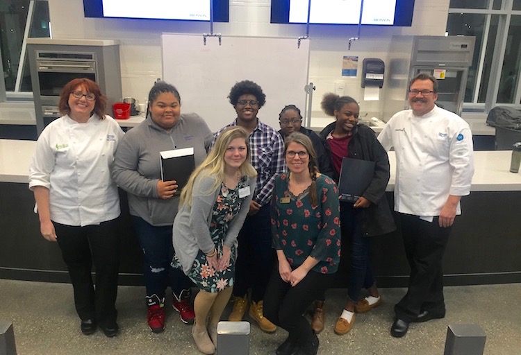 UrbanZone youth take many field trips, including this one to the Kalamazoo Valley Community College Culinary Arts School.