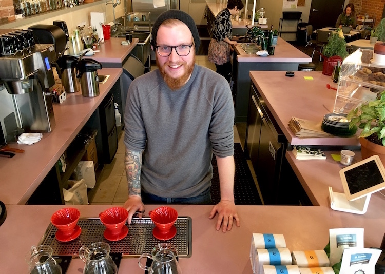 Braden Strayer and his wife Kim opened a vegan friendly coffee shop in downtown Kalamazoo on Nov. 10.