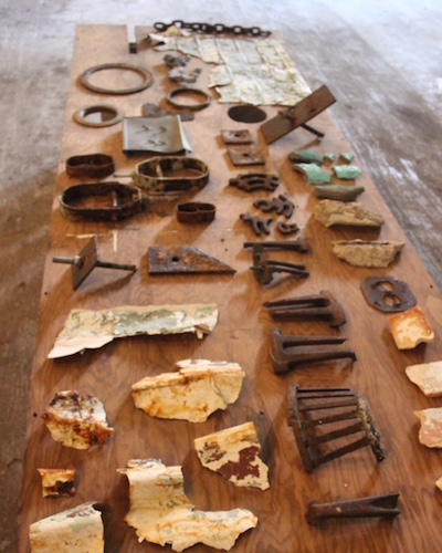 Penelope Anstruther created many pieces of art from found objects during her Prairie Ronde Artist residency.