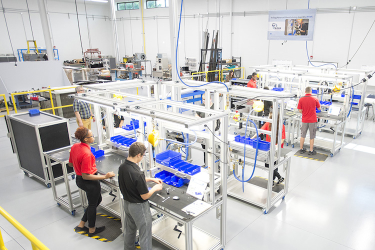 The accelerated KAMA job training program involves experience on a working manufacturing line that applies a variety of skills sets and production concepts.