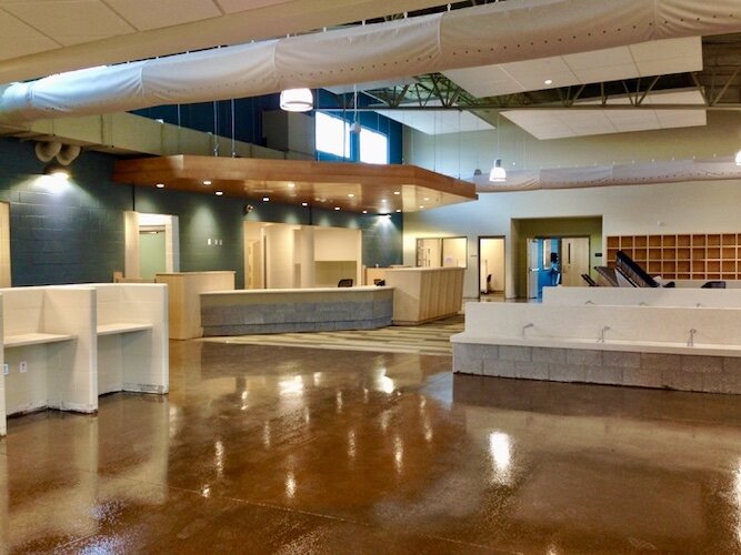 The day room and interior facilities of Ministry With Community’s building at 500 N. Edwards St. is a major resource for a growing number of people in need.