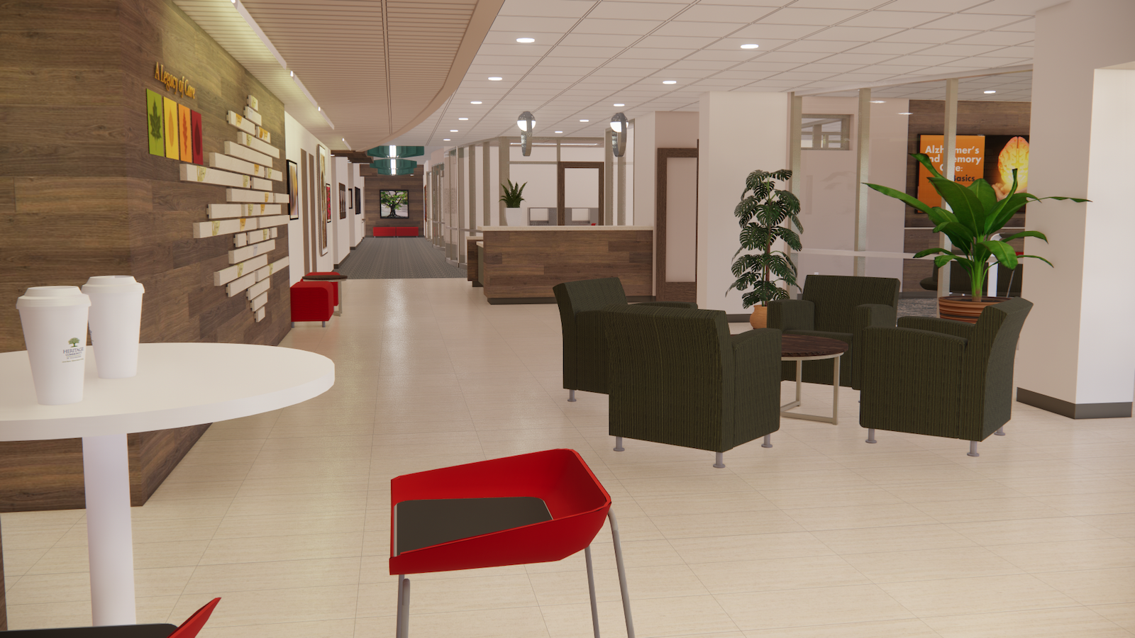 An artist's rendering of the lobby at  the Heritage Community. 