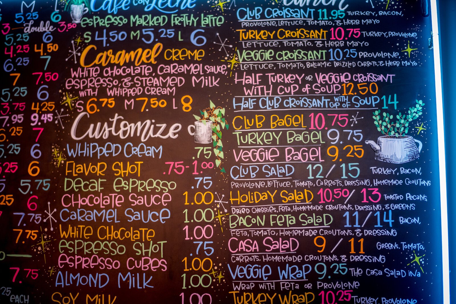 A bewildering array of choices fill Caffé Casa's revolving menu.