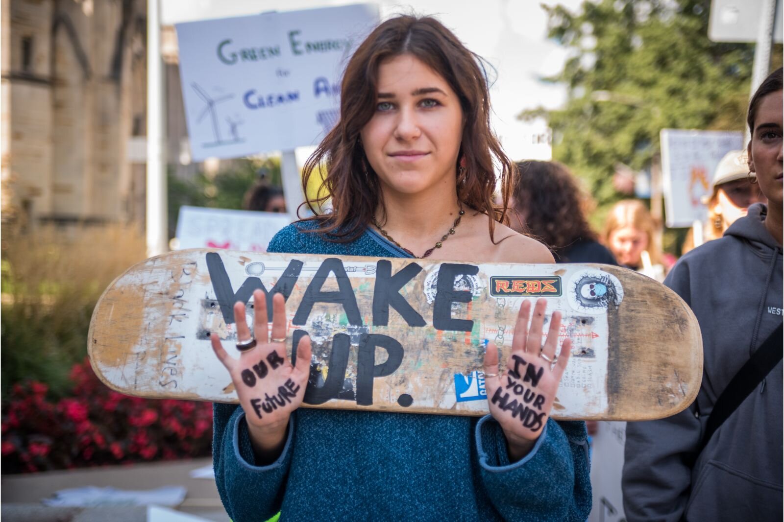 Students are asking adults to "Wake Up" and end fossil fuel use as part of the Youth Climate Strike.