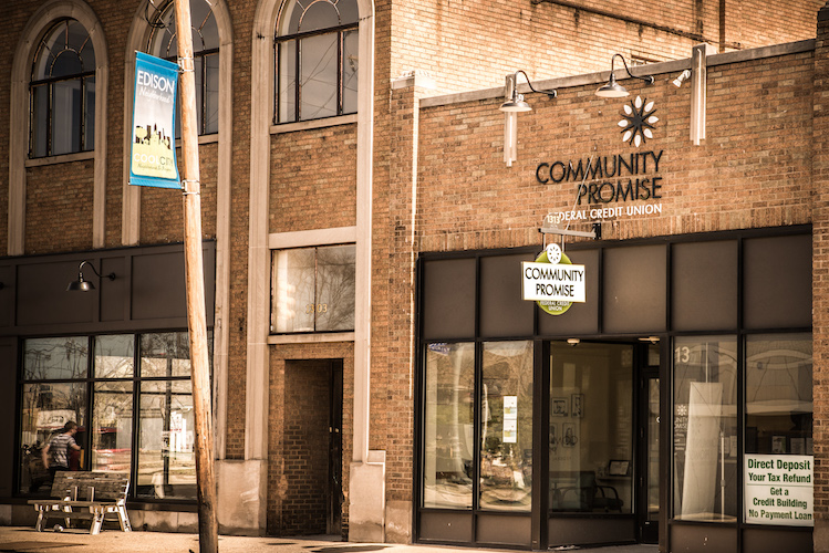 Community Credit Union offers an needed banking opportunity for the neighborhood. Photo by Fran Dwight