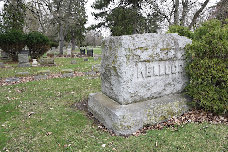 The gravesite of John Harvey Kellogg