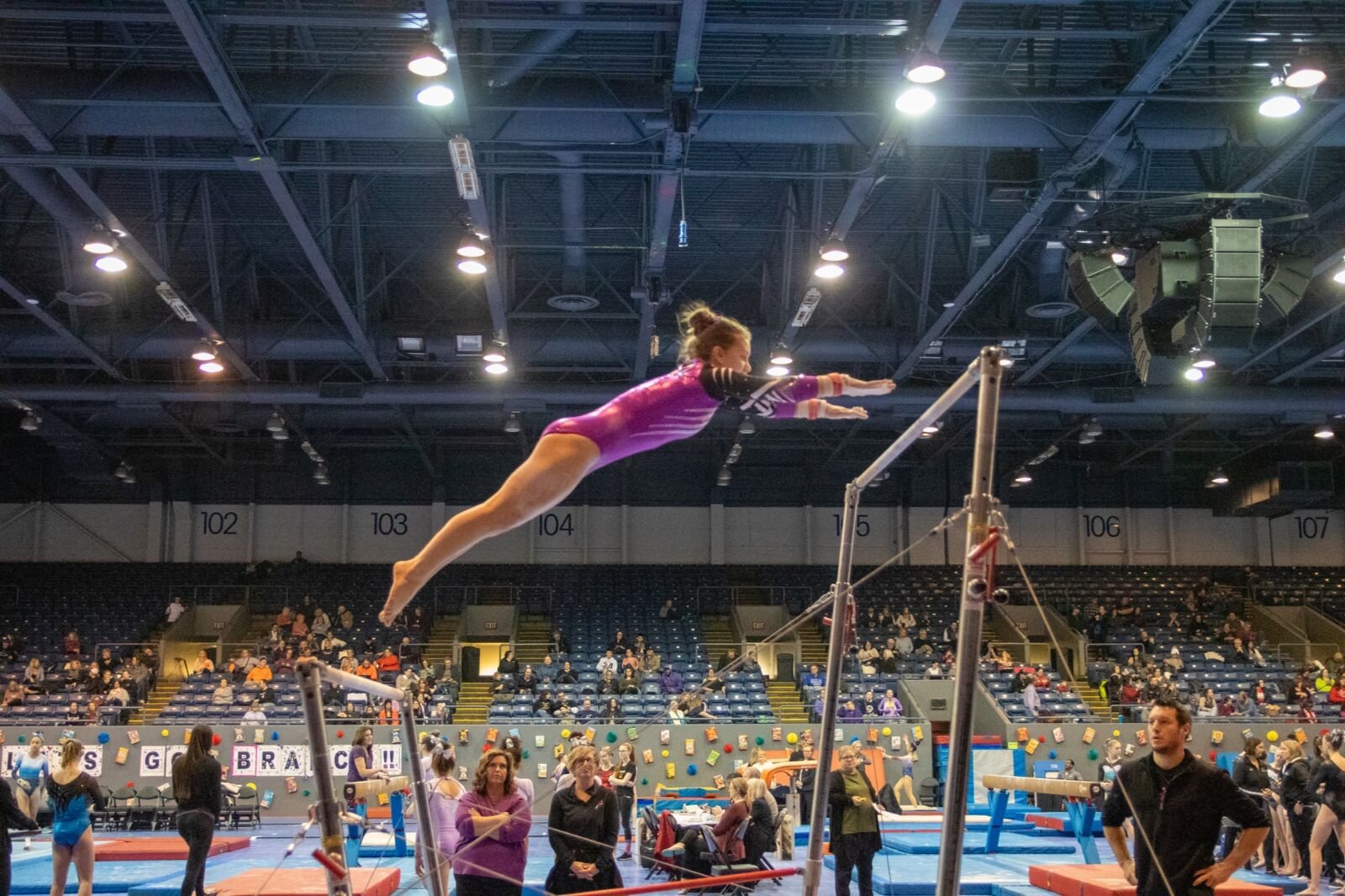Branch Gymnastics organizes gymnastics competitions, like this one at Kellogg Arena.