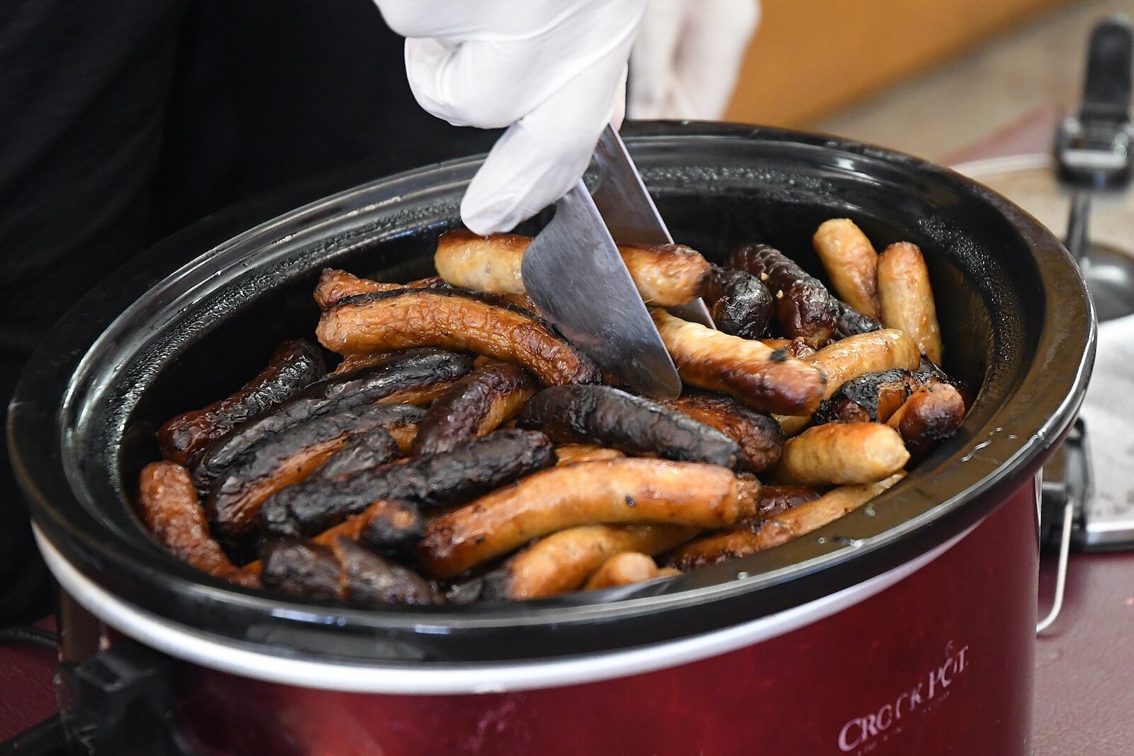 Sausages for every taste are served at St. Thomas Episcopal Church’s breakfast program