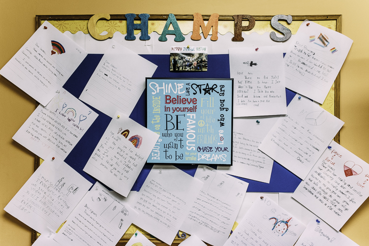 CHAMPS youth participate in lots of activities, including writing these letters to the military.