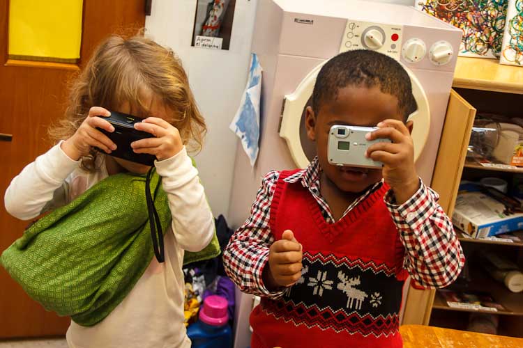 Budding photographers at Garden of Dreams     Photo by Susan Andress