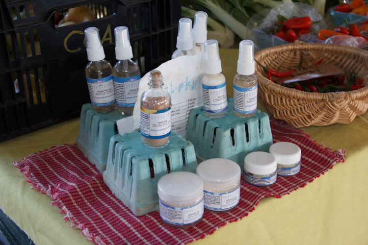 Sunlit Garden's products for sale at the market
