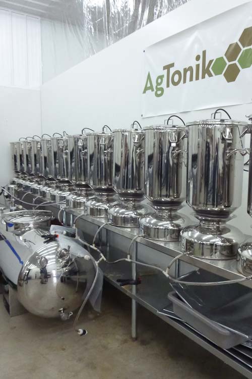 The reactors pictured here at Kalamazoo-based AgTonik are used to extract the fulvic acid which is the key ingredient of the company's product line. 