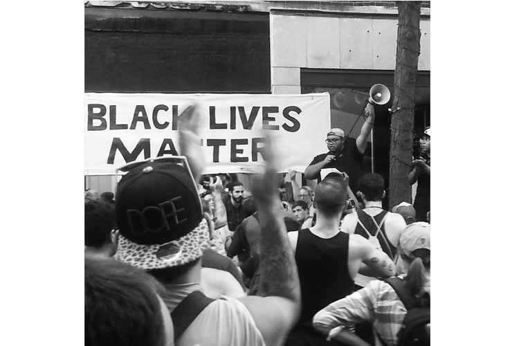 Rallying in support of Black Lives Matter