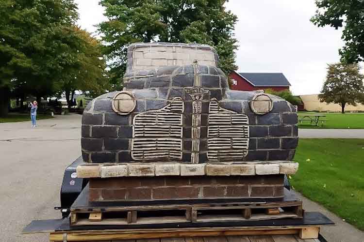 The Gilmore Car Museum recently received a 1940 Pontiac made of bricks