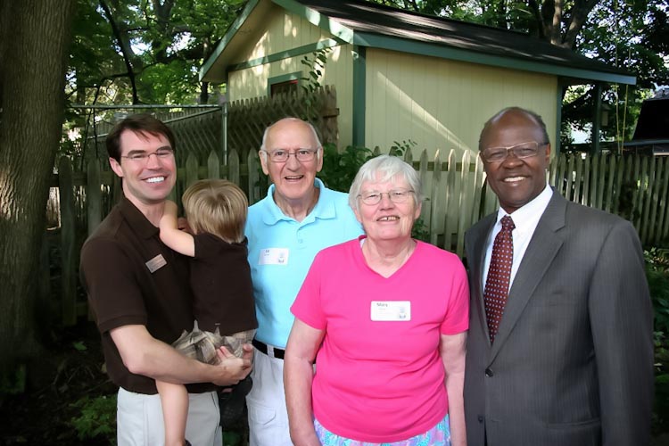 Former state representatives of the 60th district (from left): Sean McCann (with son Alex), Ed LaForge, Mary Brown, and Alexander "Sandy" Lipsey.