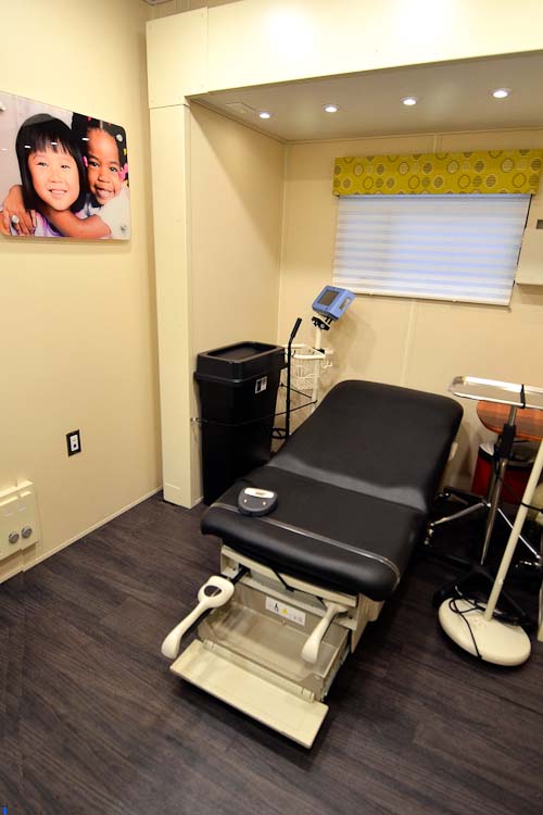 Exam room in The Family Health Center Mobile Clinic
