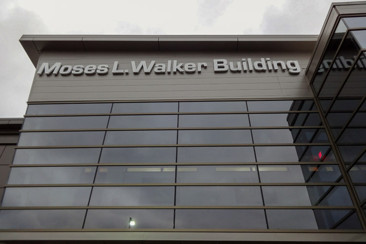 A view of the Moses L. Walker Building