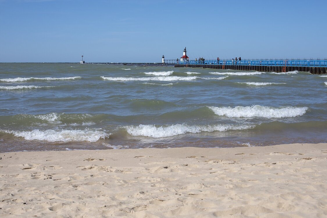 A view of the lighthouse at Silver Beach in St. Joseph.