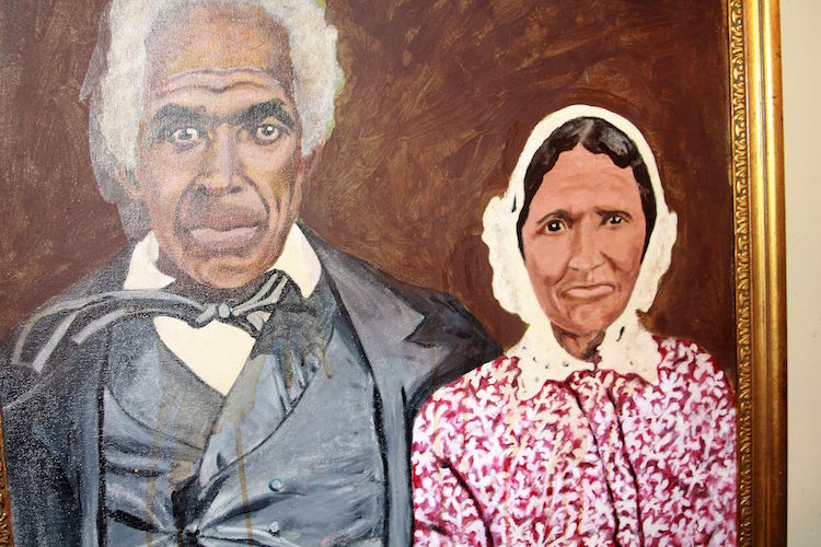 Oshtemo’s first black settlers Enoch and Deborah Harris. 