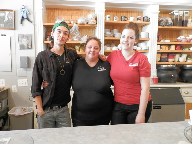 The crew at Kate’s Downtown: Stefan  Nisbett, Kate Voss (owner) and Kaitlynn Wiegand.