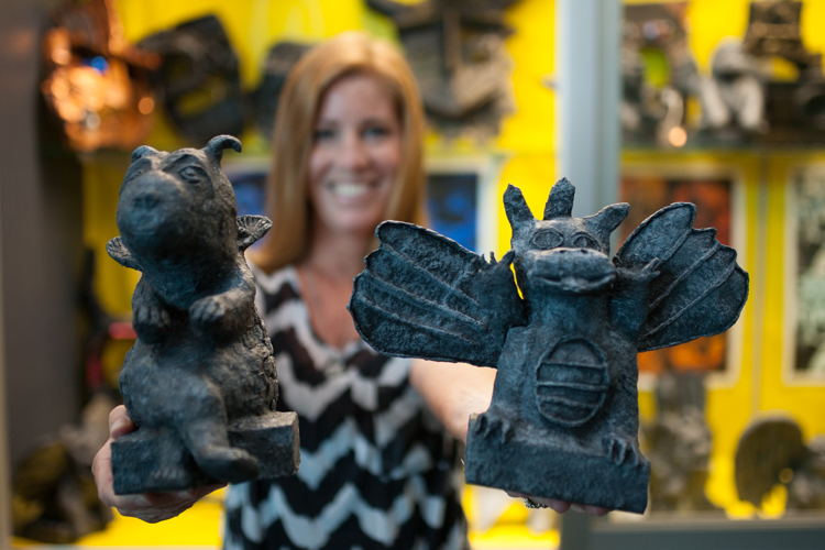 Student made gargoyles are among the art pieces on display at Art In The Park.