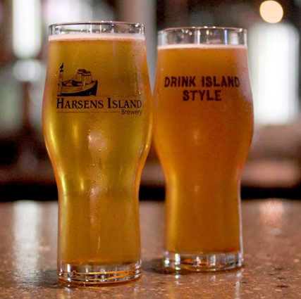  Two summer ales on tap at Harsens Island Brewery.
