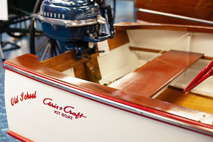 Chris-Craft Kit Boat on display at the Maritime Museum in Algonac, Michigan.