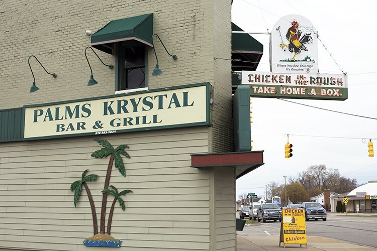 Located on Pine Grove Avenue in Port Huron, Palms Krystal Bar & Grill has served Chicken in the Rough© since 1936 and is the last remaining franchise location in the United States.