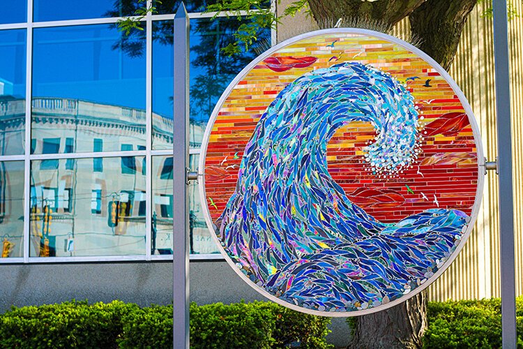 Ren Sontsmann was one of several local artists who collaborated to create the wave mosaic that is permanently displayed in downtown Port Huron.
