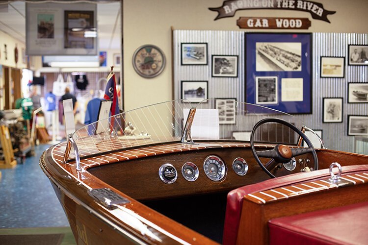 Gar Wood built boat on display at the Maritime Museum in Algonac, Michigan.