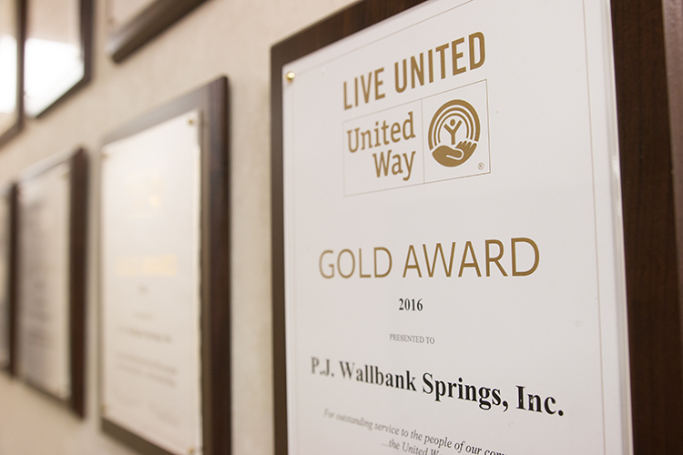 P.J. Wallbank Springs also makes a strong investment in the community.