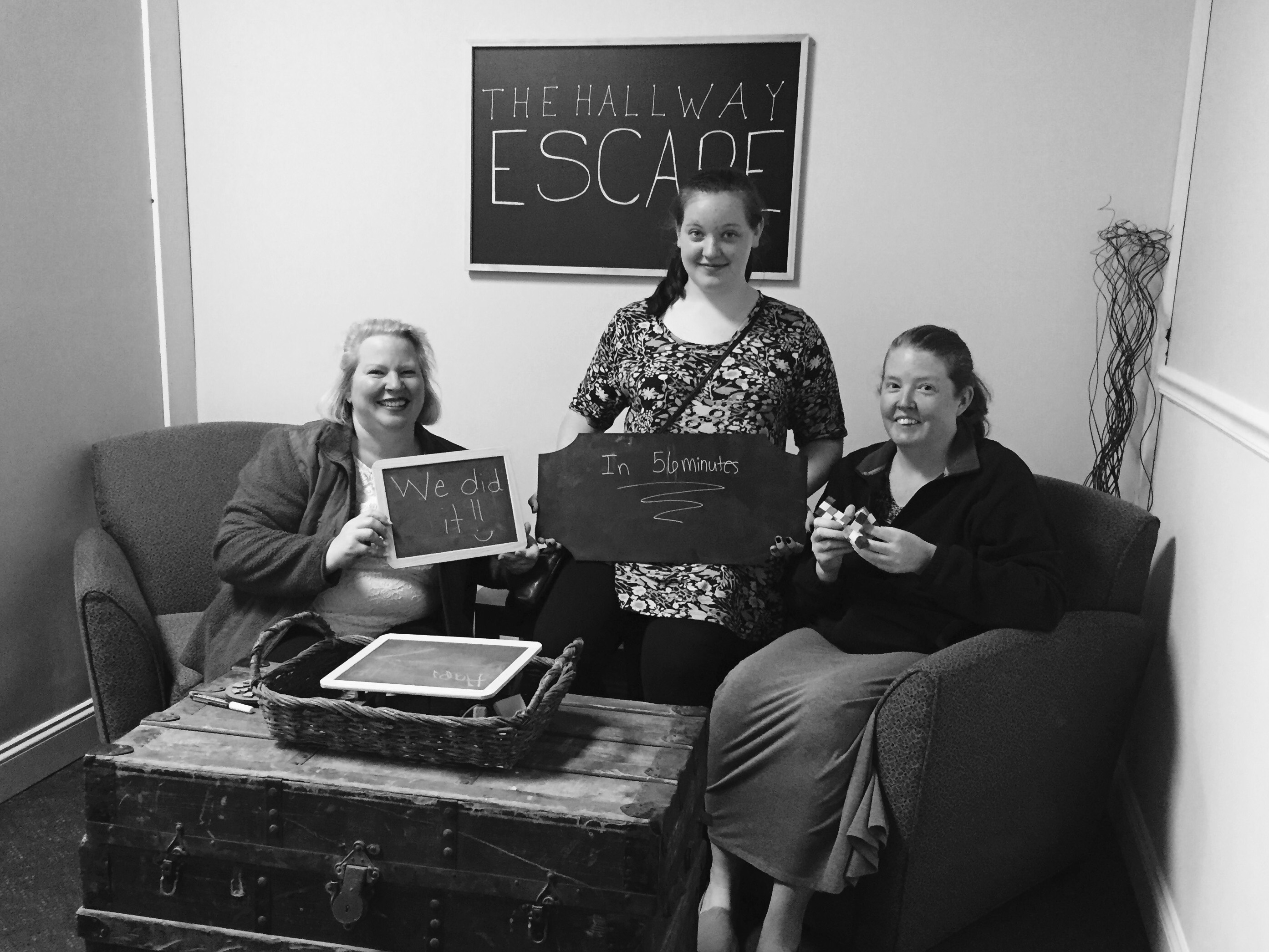These ladies managed to solve the puzzle and escape with a few minutes to spare