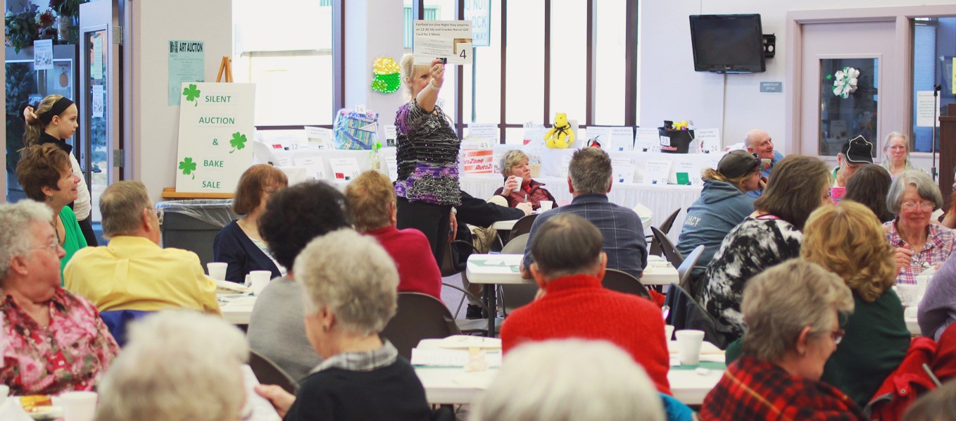 the senior center boasts a full house for their annual March Madness fundraiser.