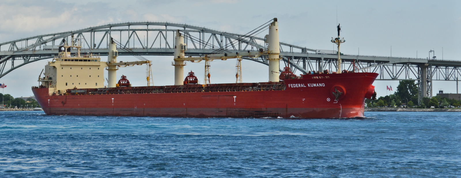 The Federal Kumano heads toward Port Huron on a sunny, summer afternoon