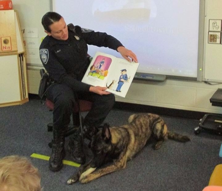 Reading to students is one of a Port Huron officer's fun jobs.